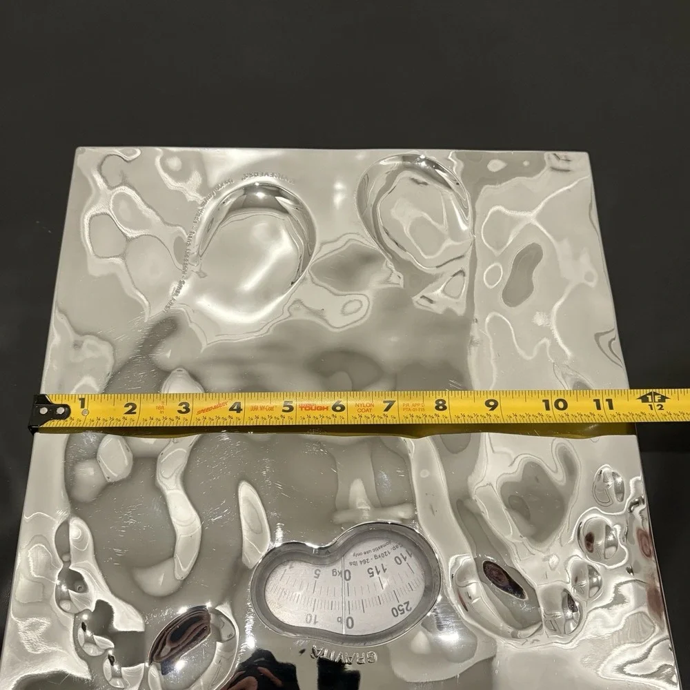 Vintage Gravita Vice Versa Chrome Molded Footprint Scale 90s Postmodern Design